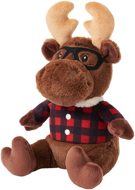 FRISCO Fall Hipster Moose Plush Squeaky Dog Toy - Chewy.com | Chewy.com