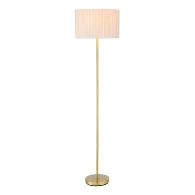 Jericho Gold and Beige Drum Shade Floor Lamp | Wayfair North America