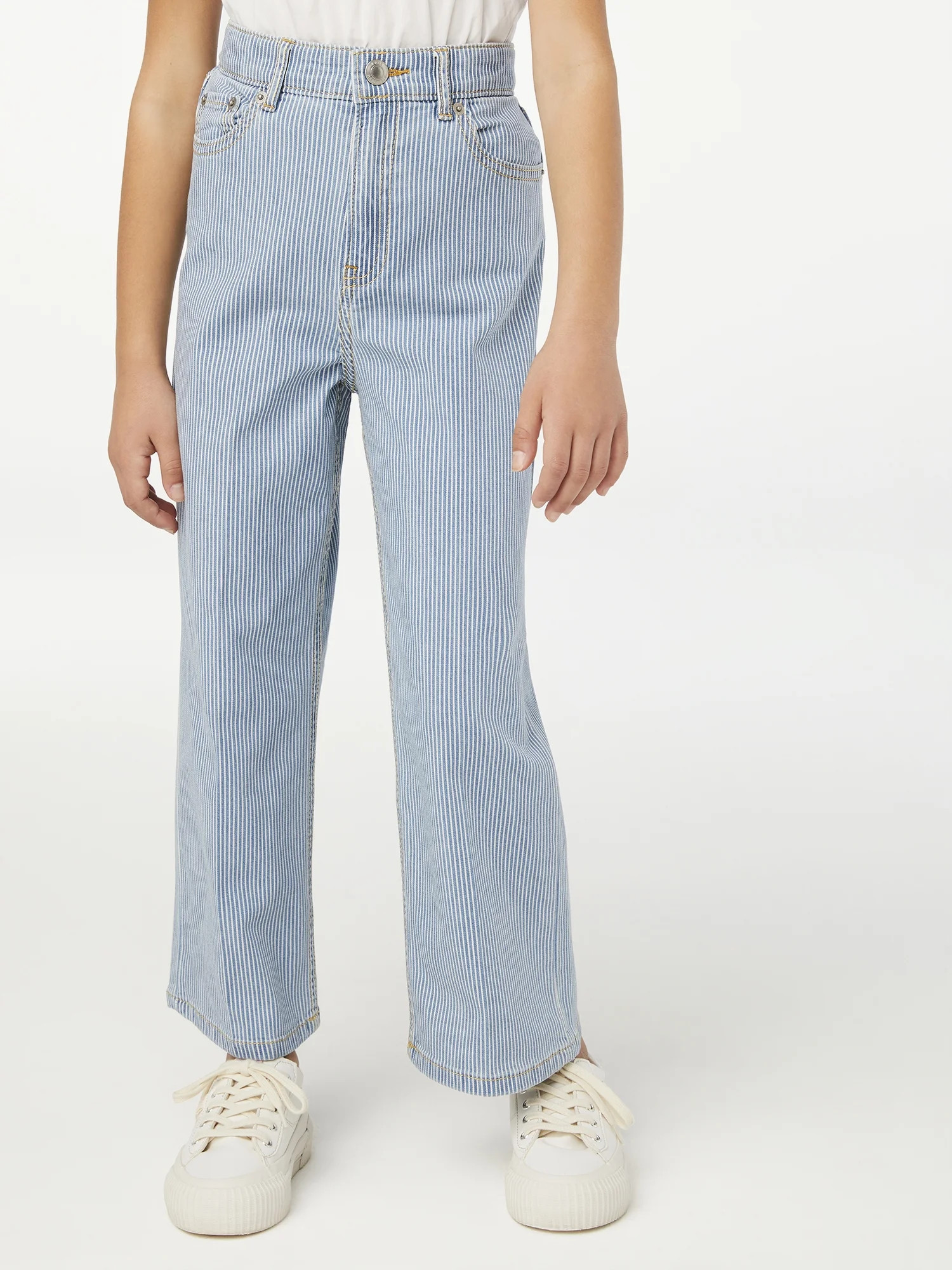 Free Assembly Girls True Waist Wide Leg Jeans, Sizes 5-18 | Walmart (US)