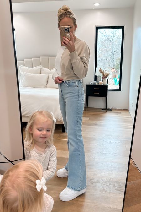 Not sure I’m gen z enough for these flare jeans… 😂
They look precious on everyone else but on me I’m just not sure. 


#LTKsalealert #LTKxAF #LTKstyletip