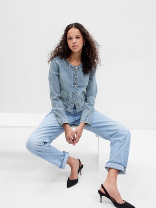 Collarless Denim Jacket with Washwell | Gap (US)