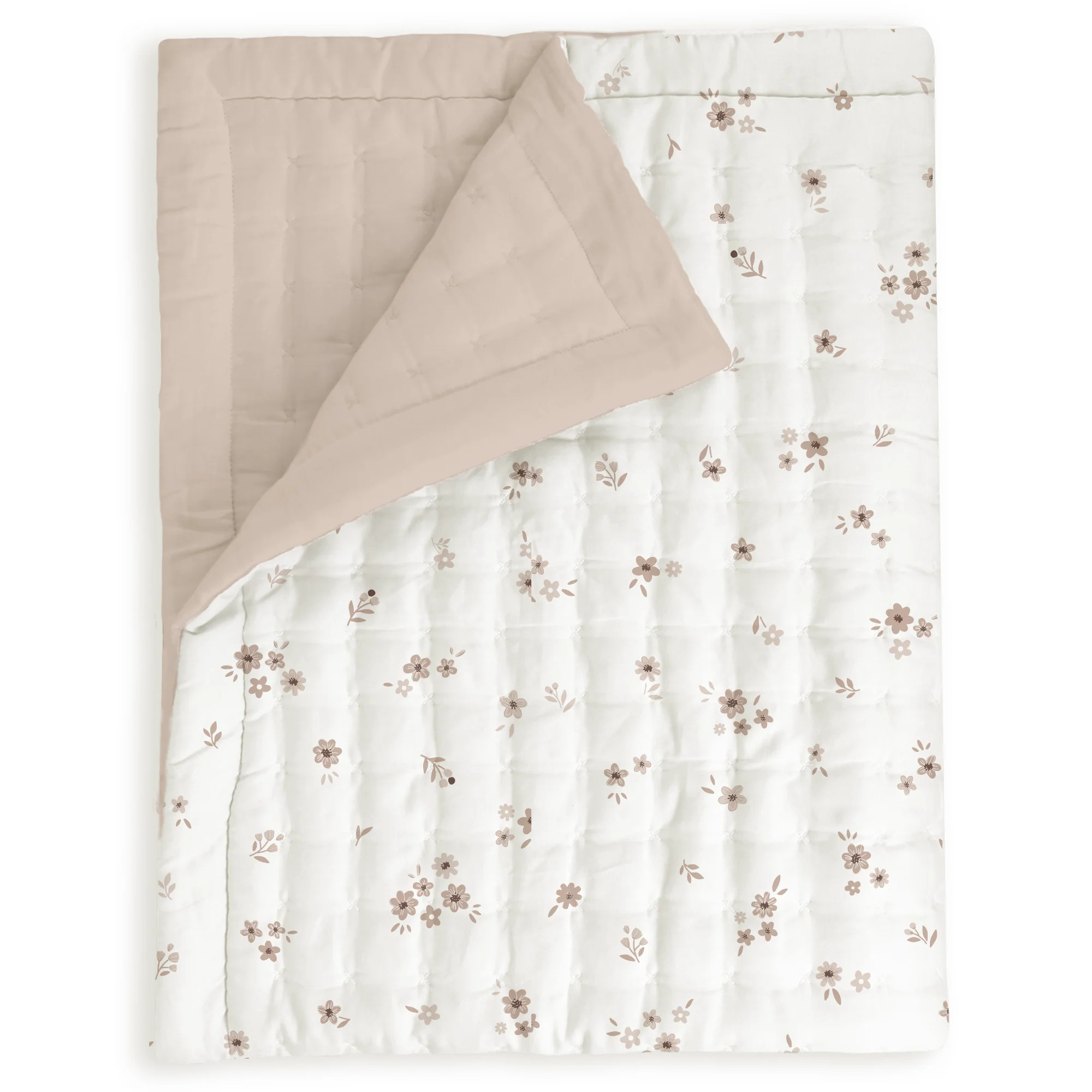 Organic Kids Quilt - Bloom & Pecan | Makemake Organics