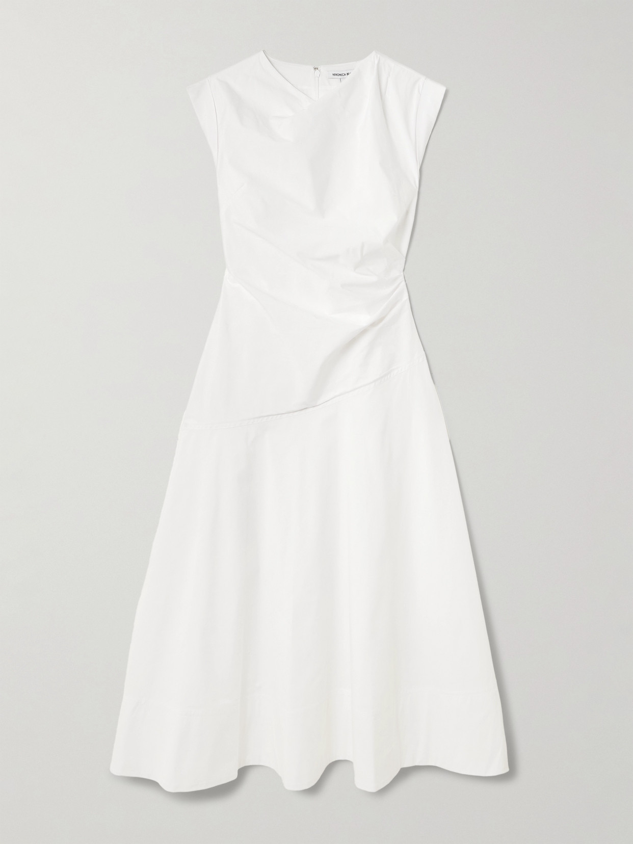 Veronica Beard - Lisette Gathered Cotton-blend Poplin Midi Dress - White | NET-A-PORTER (US)
