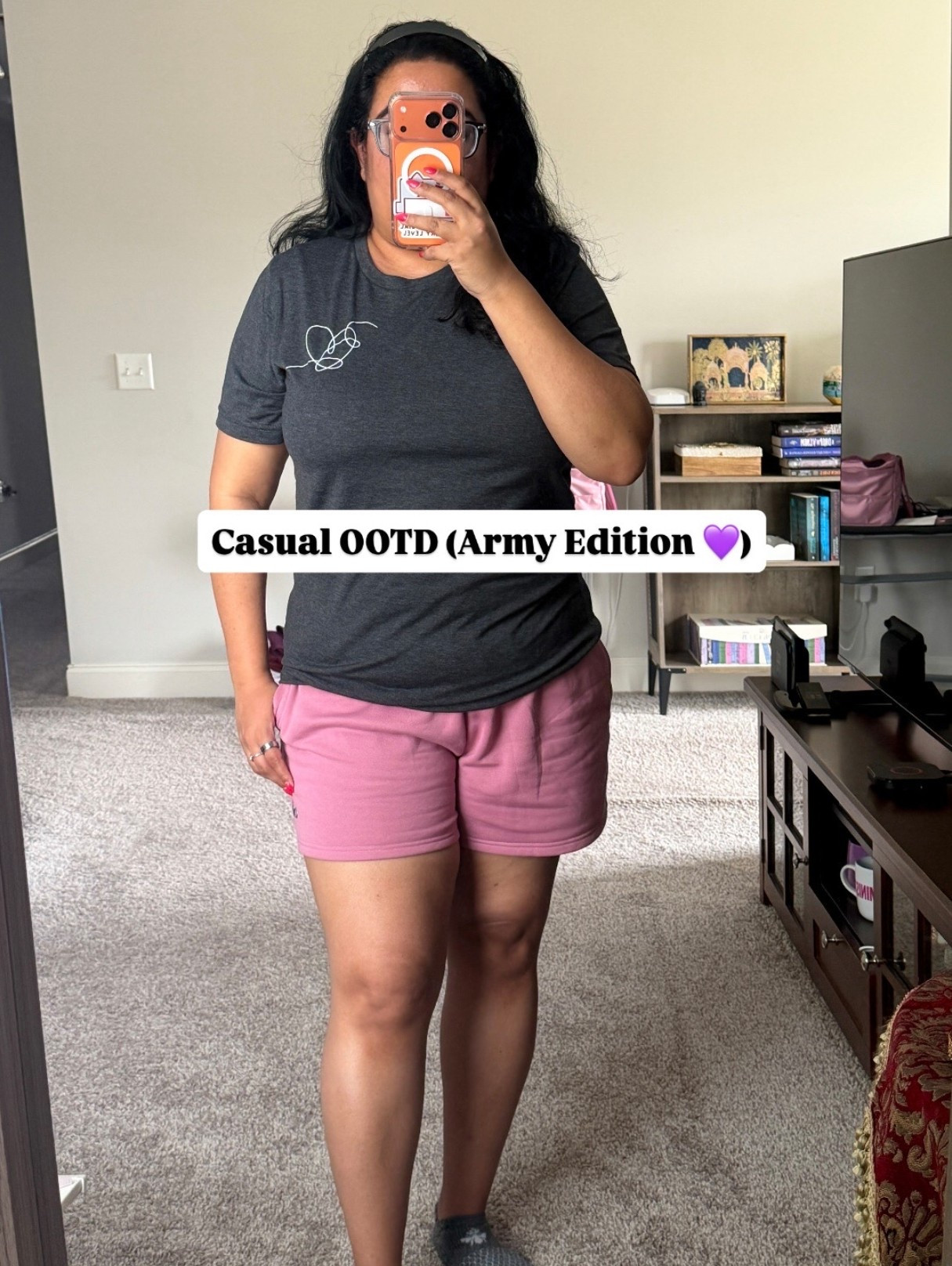 A simple outfit idea for days you want to look put together and want to have that in your pajamas feel. Cozy shorts + a comfy graphic tee. I am loving these super comfy pink shorts and paired it with a BTS shirt. 

casual errand outfit ideas, aesthetic loungewear aesthetic, simple everyday outfits, lazy day outfit inspo, army bts outfit ideas casual

#LTKootd #LTKMidsize #LTKHome