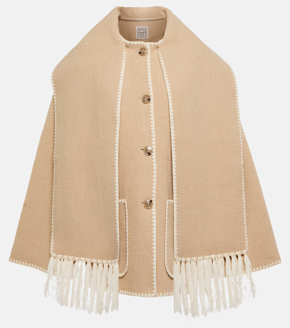 Scarf-detail wool-blend jacket | Mytheresa (UK)