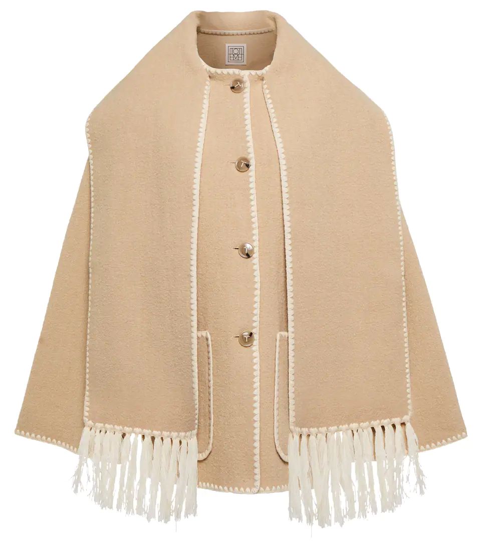 Scarf-detail wool-blend jacket | Mytheresa (UK)