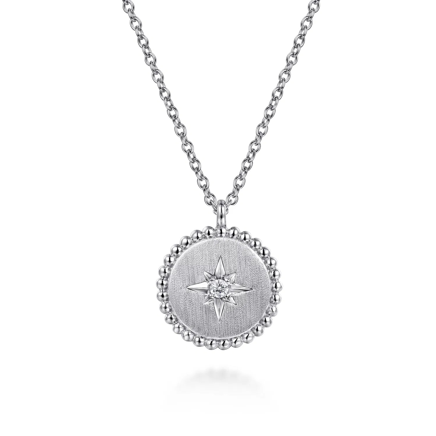 925 Sterling Silver Diamond Bujukan Starburst Medallion Pendant Necklace | Gabriel & Co. Fine Jewelry And Bridal
