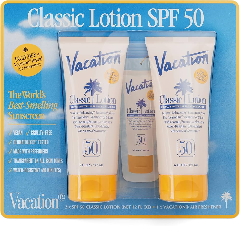 Vacation Classic Lotion SPF 50 - Pack of 2 with Air Freshener | Amazon (US)