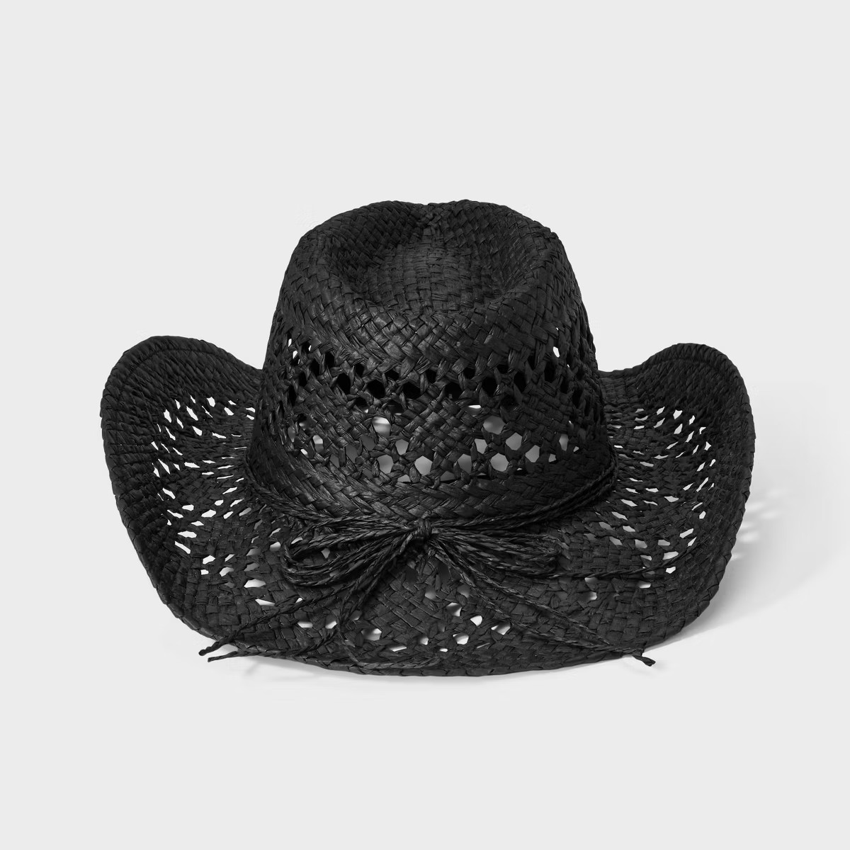 Open Weave Western Cowboy Hat - Wild Fable™ Black: Adjustable Hook and Loop Fastener, Midweight... | Target