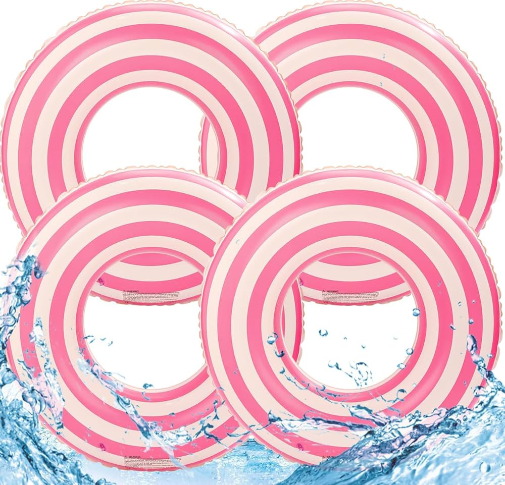 4PCS Floats for Adults Rings Lollipop Striped Pool Float Large Swim Ring for Adults,35 Inch Class... | Amazon (US)