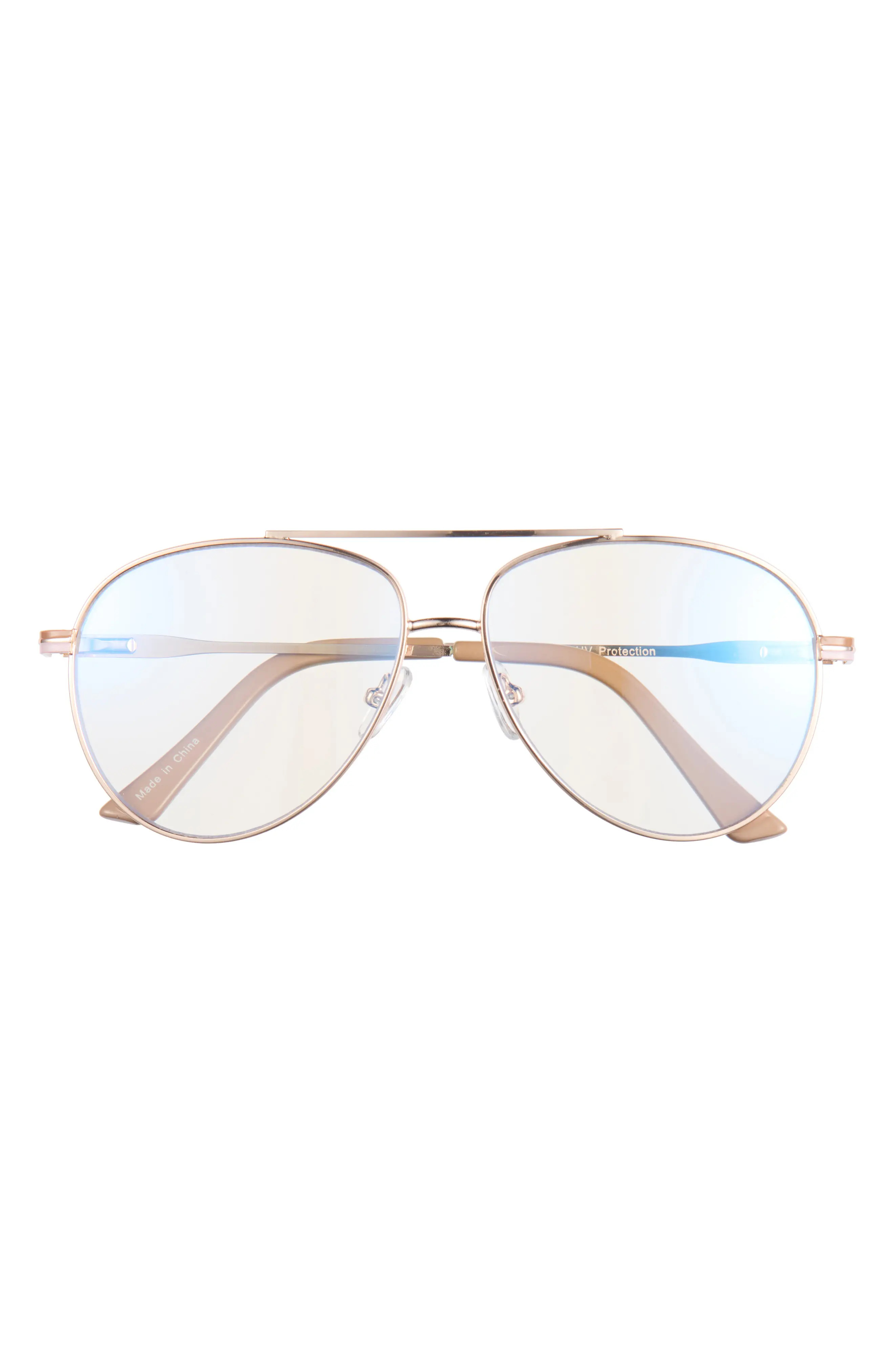 BP. Aviator Blue Light Blocking Glasses (Women) | Nordstrom | Nordstrom