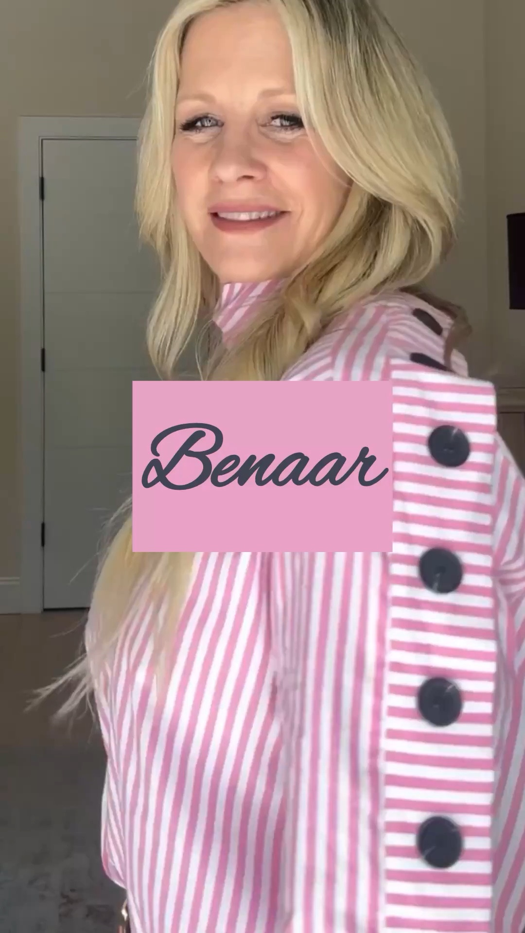 Statement top moment 💗 This pink & white stripe top from Benaar is such a chic standout.

Available in other colors + short sleeve versions (also in green & white) for easy spring/summer styling.  Linking different options  

#LTKOver40 #LTKootd