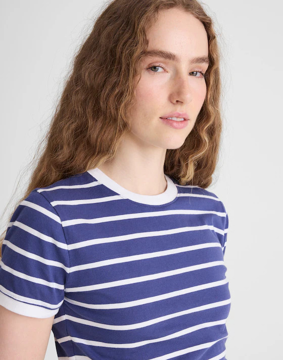 The Perfect Crewneck Baby Tee in Allday Jersey | Madewell