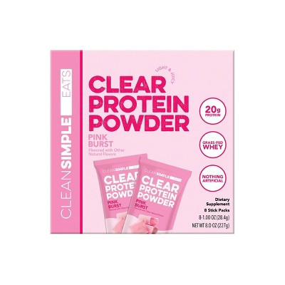 Clean Simple Eats Clear Protein Powder Pink Burst - 8.0oz/8ct | Target