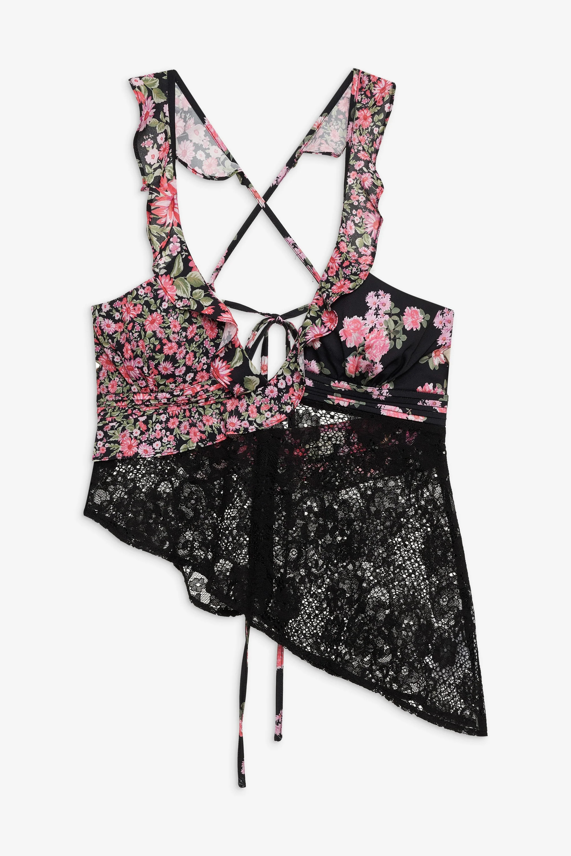 Rosalyn Crop Top — Black | For Love & Lemons