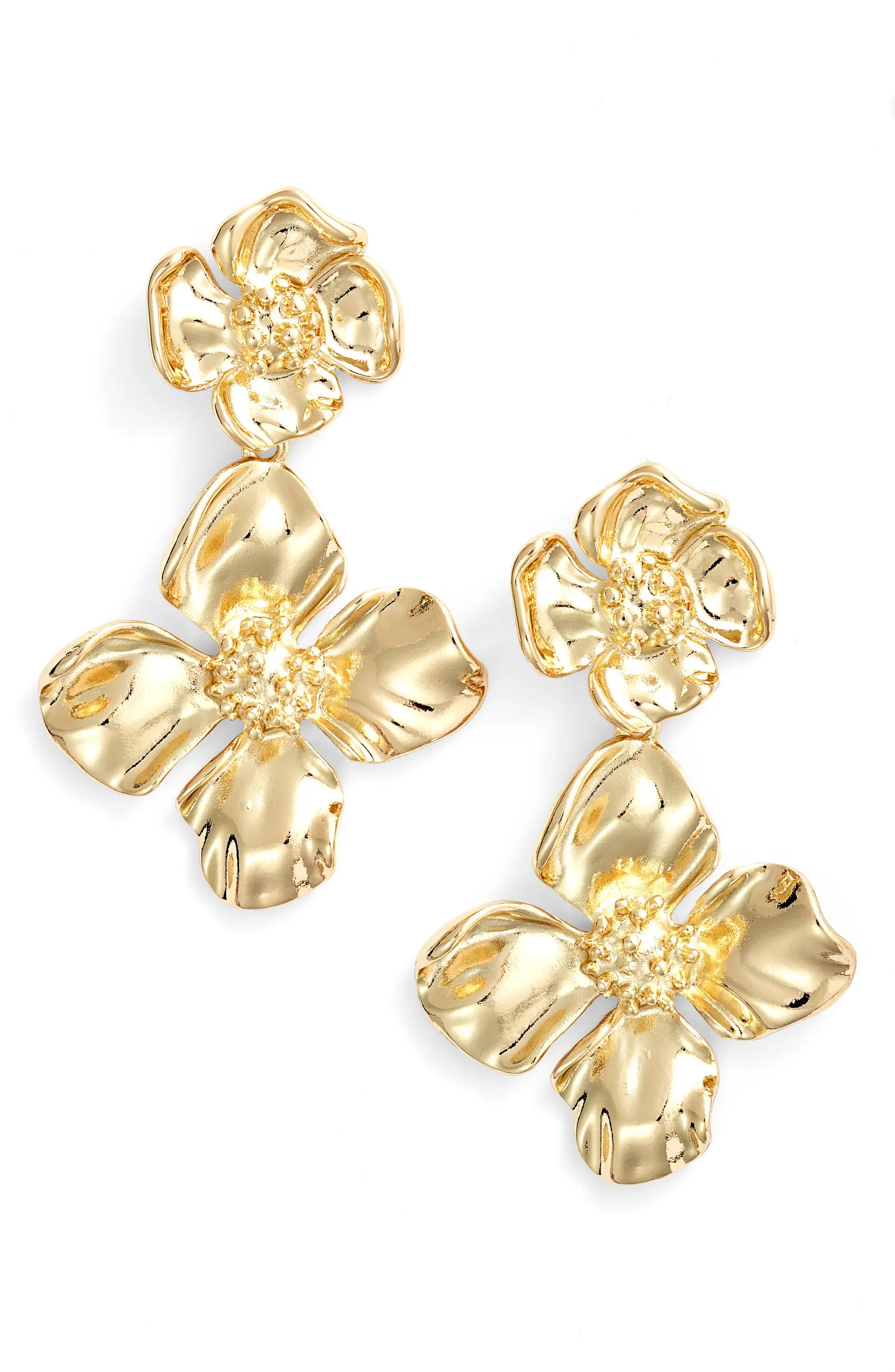 Metal Flower Drop Earrings | Nordstrom