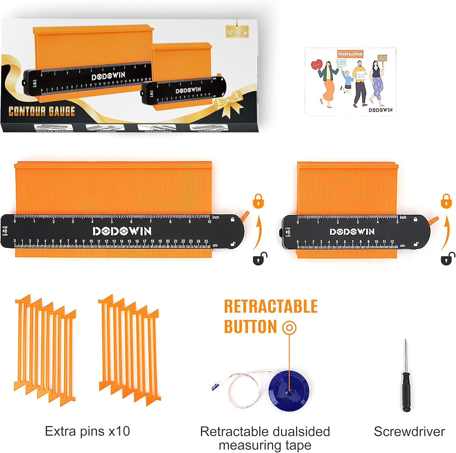 dodowin Contour Gauge Tool,Christmas Gifts for Men Adults Birthday Dad Husband Him, Super Gauge S... | Amazon (US)