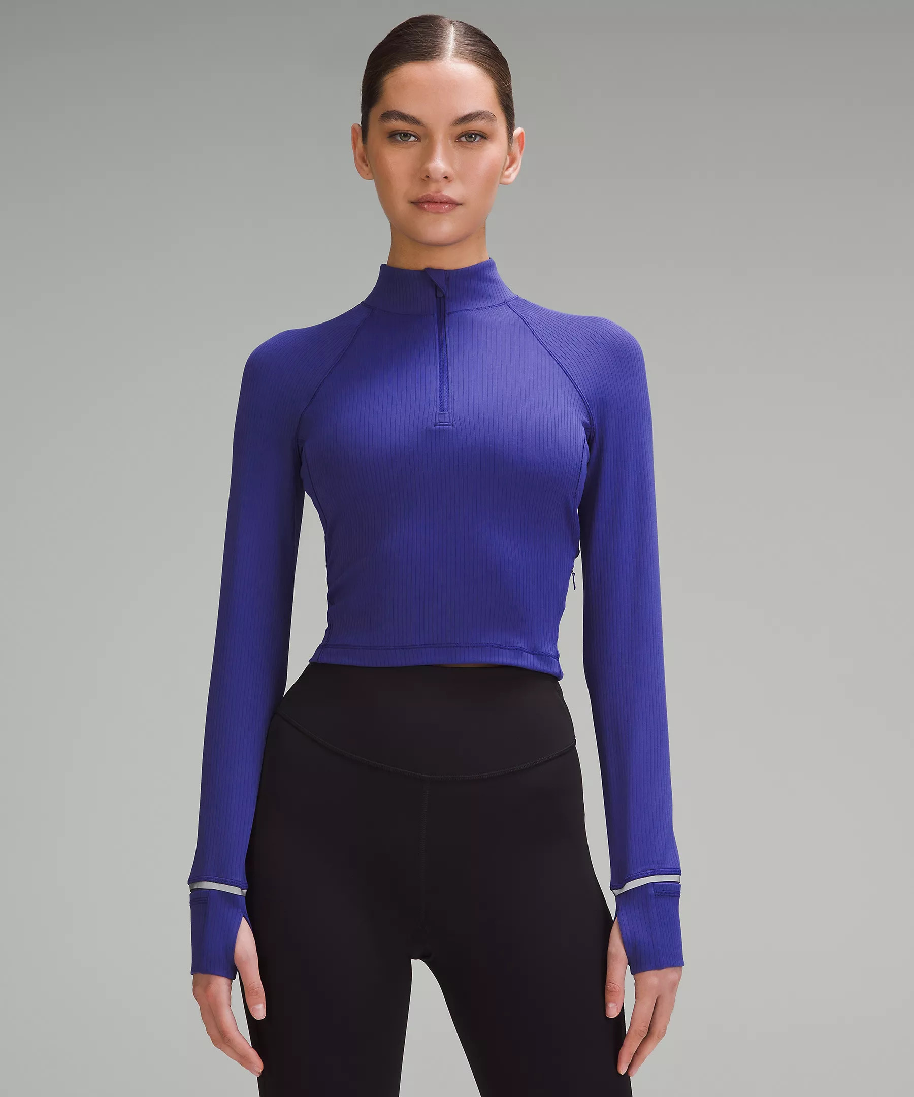 It's Rulu Ribbed Cropped Half Zip | Women's Long Sleeve Shirts | lululemon | Lululemon (US)