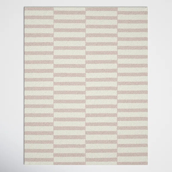 Kalise Striped Machine woven Pink Area Rug | Wayfair North America