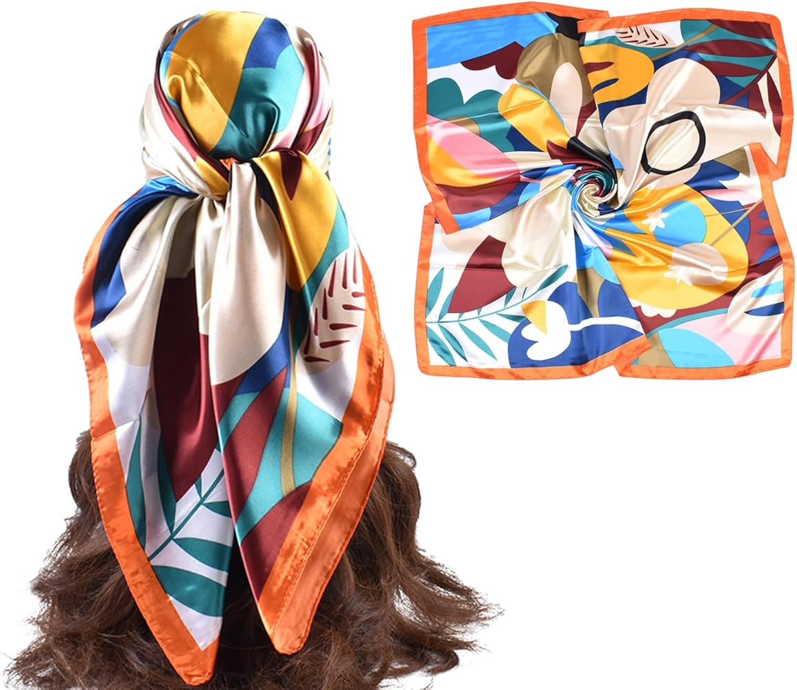 35 Inches Silk Head Scarf-Satin Hair Scarves Silk Bandana Scarf Headscarf for Women's Fashion Sca... | Amazon (US)