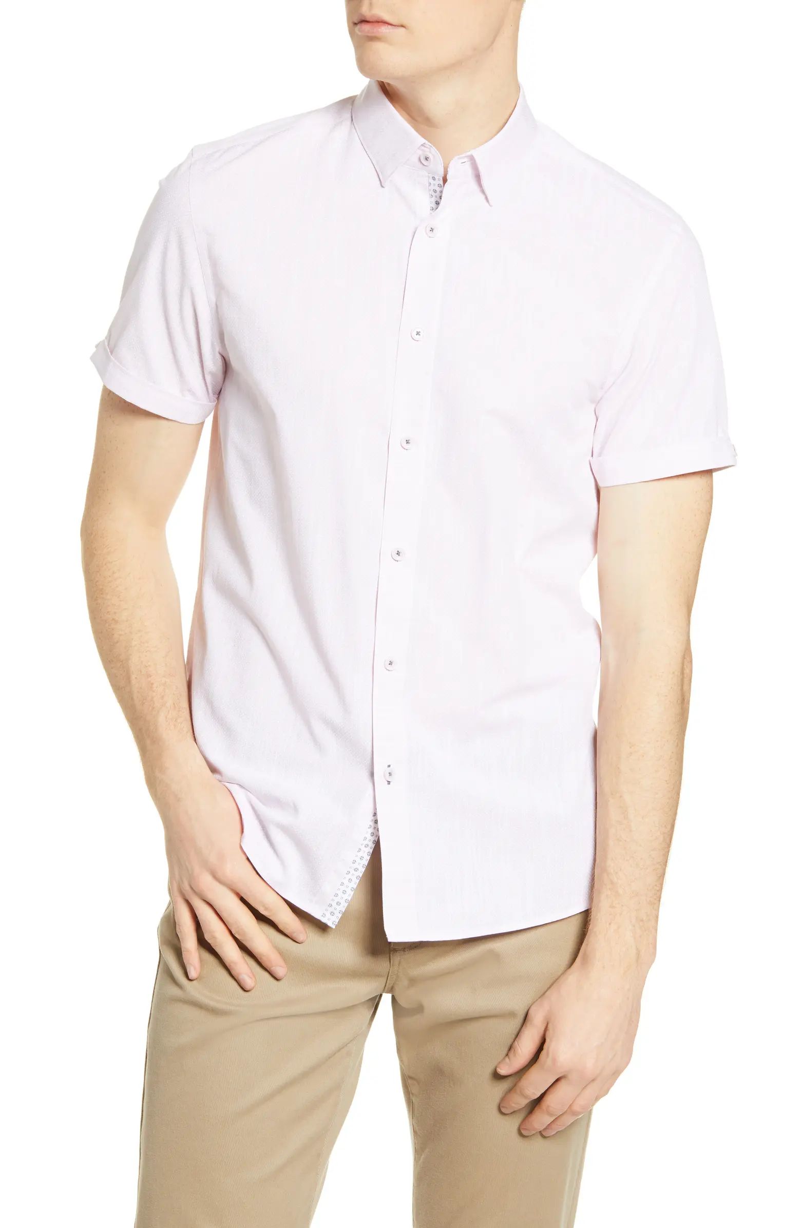Salah Microdot Short Sleeve Button-Up Shirt | Nordstrom