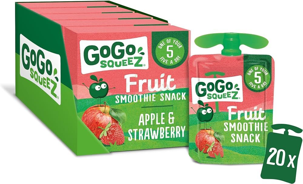 GoGo squeeZ Fruit Smoothie Snack, Apple Strawberry, 20 x 90g pouches | Amazon (UK)