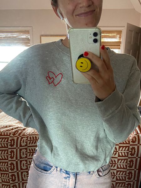 embroidered heart sweatshirt ❤️