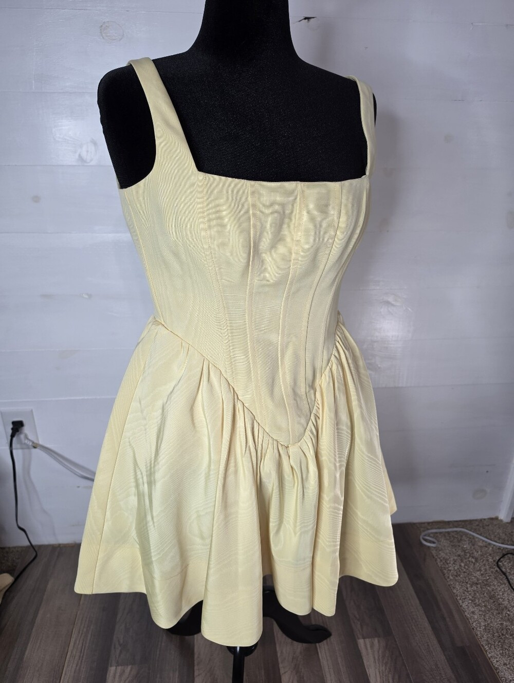 NWT Bardot Larson Corset Mini Dress Basque Waist Canary Yellow Cottagecore. 6 | Poshmark