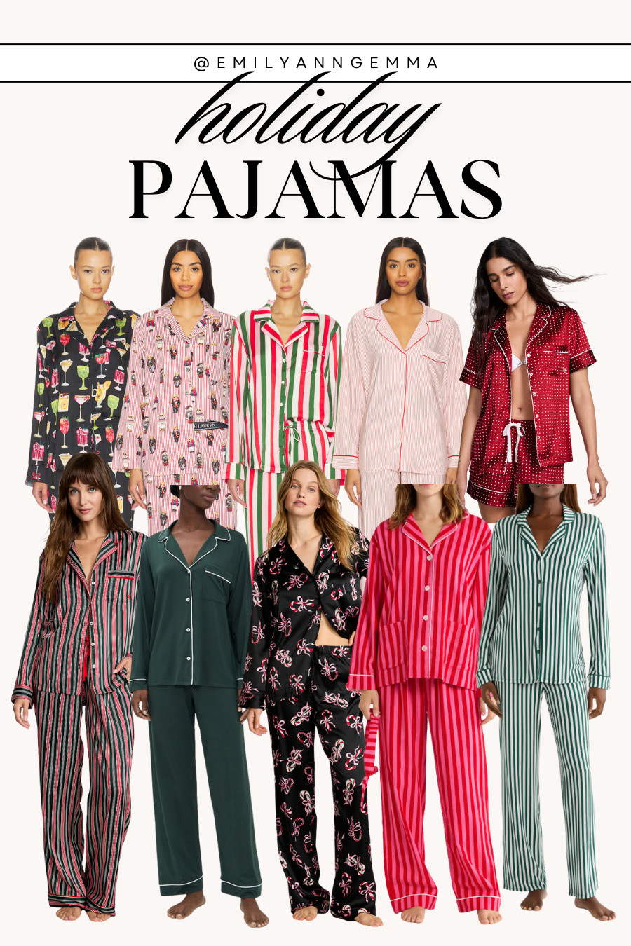 The cutest pajamas for the holidays! Red, white & green stripes and more styles. 

Christmas, Christmas pajamas, holiday outfits, family pajamas, Emily Ann Gemma

#LTKStyleTip #LTKHoliday
