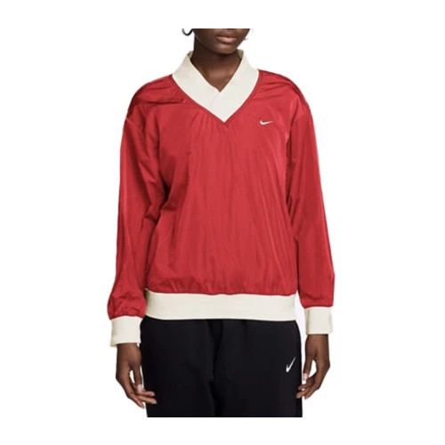 Women's Nike Sportswear Essential UV Woven Long-Sleeve V-Neck Top Crewneck Sweatshirt | Scheels