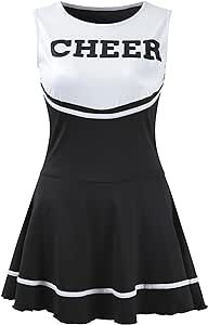Amazon.com: Women's Musical Uniform Fancy Dress Cheerleader Costume Outfit (Black) : Everything E... | Amazon (US)