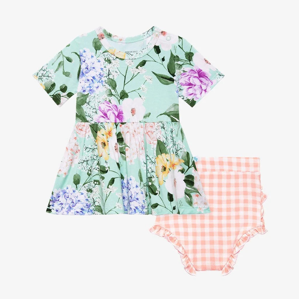 Peplum & Bummie | Erin | Floral Peplum Bummie Set | Posh Peanut