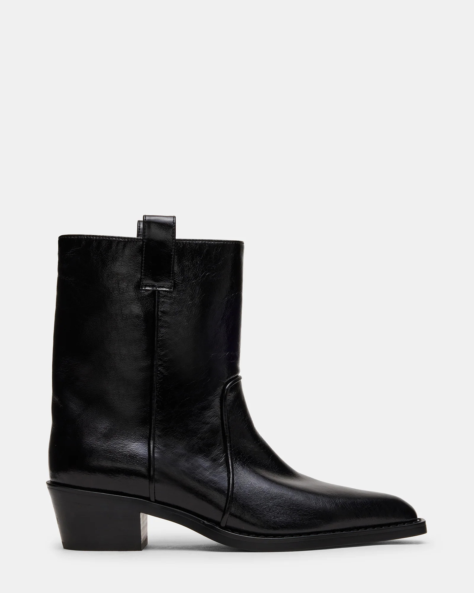 VINNY Black Leather Pointed-Toe Women's Ankle Boot | Steve Madden (US)