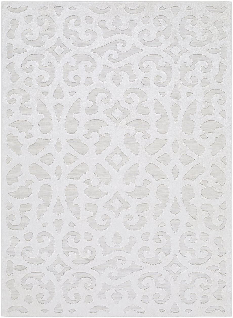 My Texas House Irongate 5'1" x 7'3 Natural Damask Area Rug | Walmart (US)