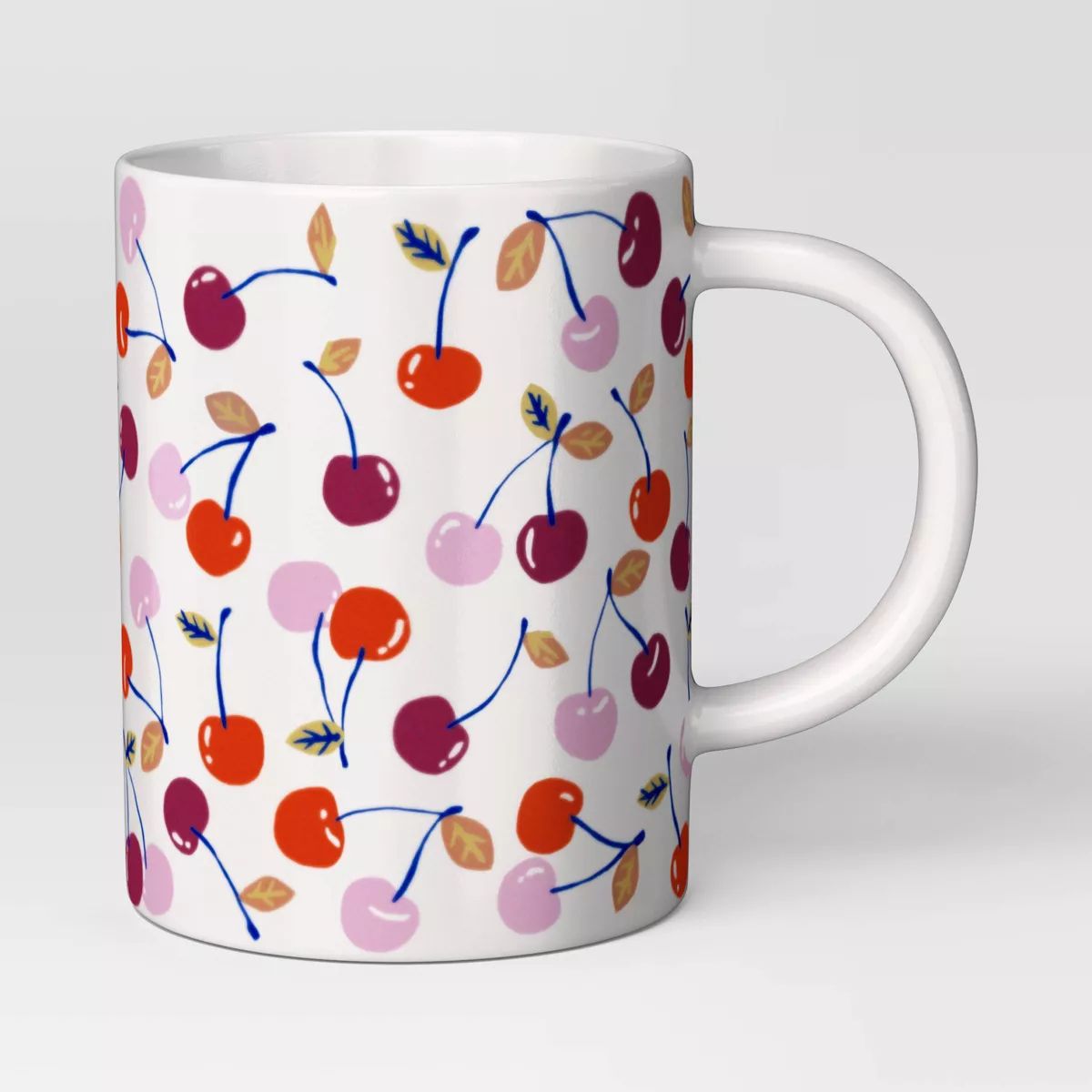 16oz Cherry Print Stoneware Mug White - Room Essentials™ | Target