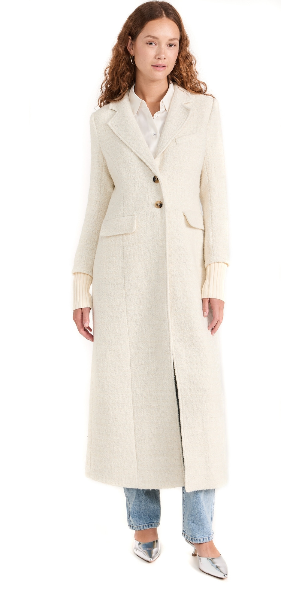 Favorite Daughter The City Coat White Boucle M | Shopbop