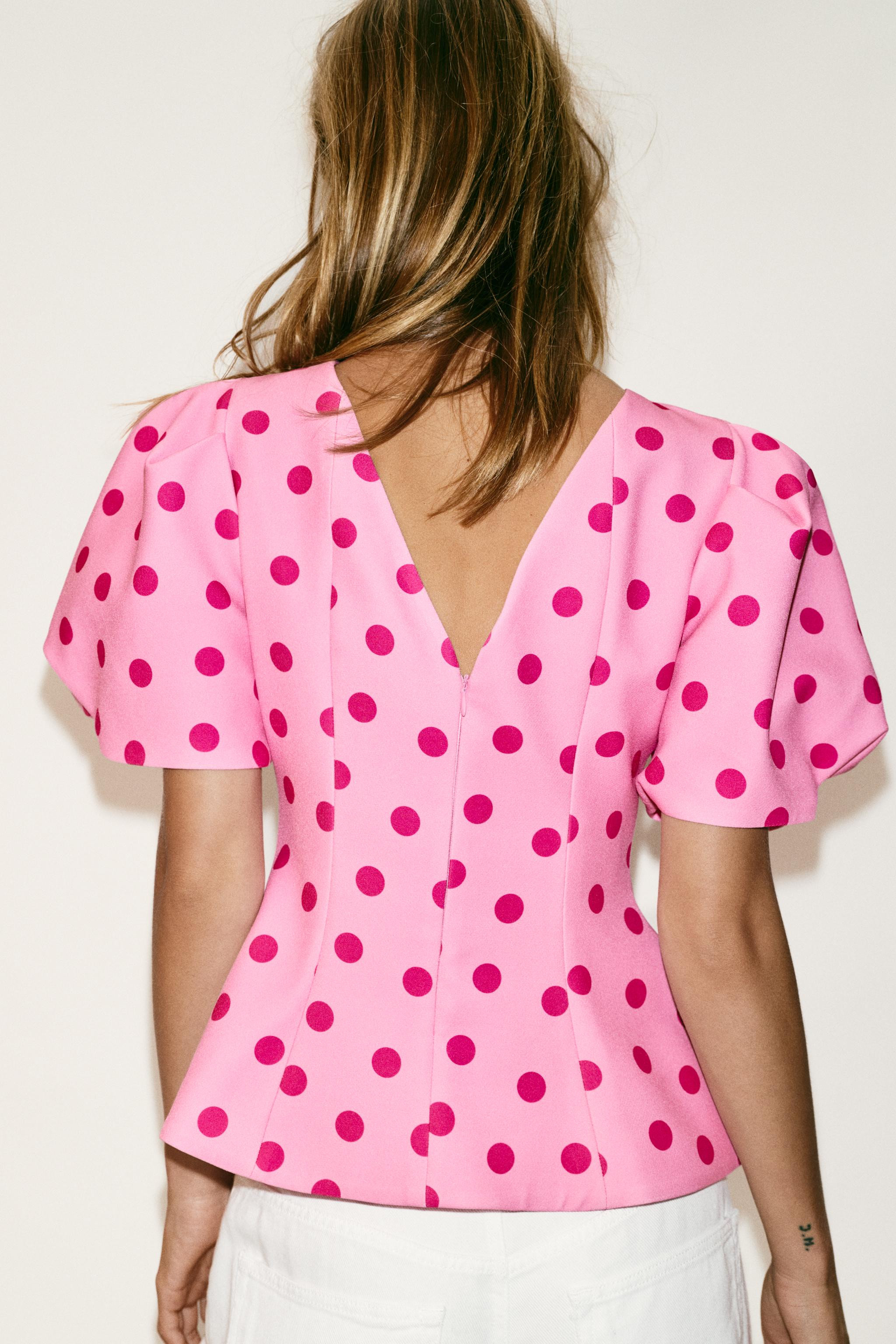 POLKA DOT PUFF SLEEVE TOP | Zara US