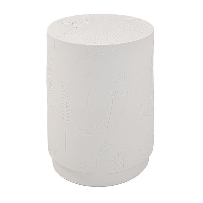 Botanical Garden Stool White Floral Ceramic Indoor Outdoor Accent Furniture | Ballard Designs, Inc.