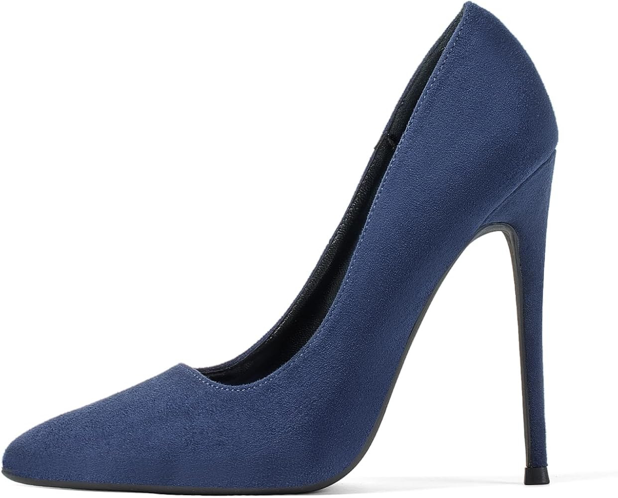 GENSHUO Women's 4.7 Inch Pumps Pointy Closed Toe Stiletto Sexy High Heels Slip on Porm Party Wedd... | Amazon (US)