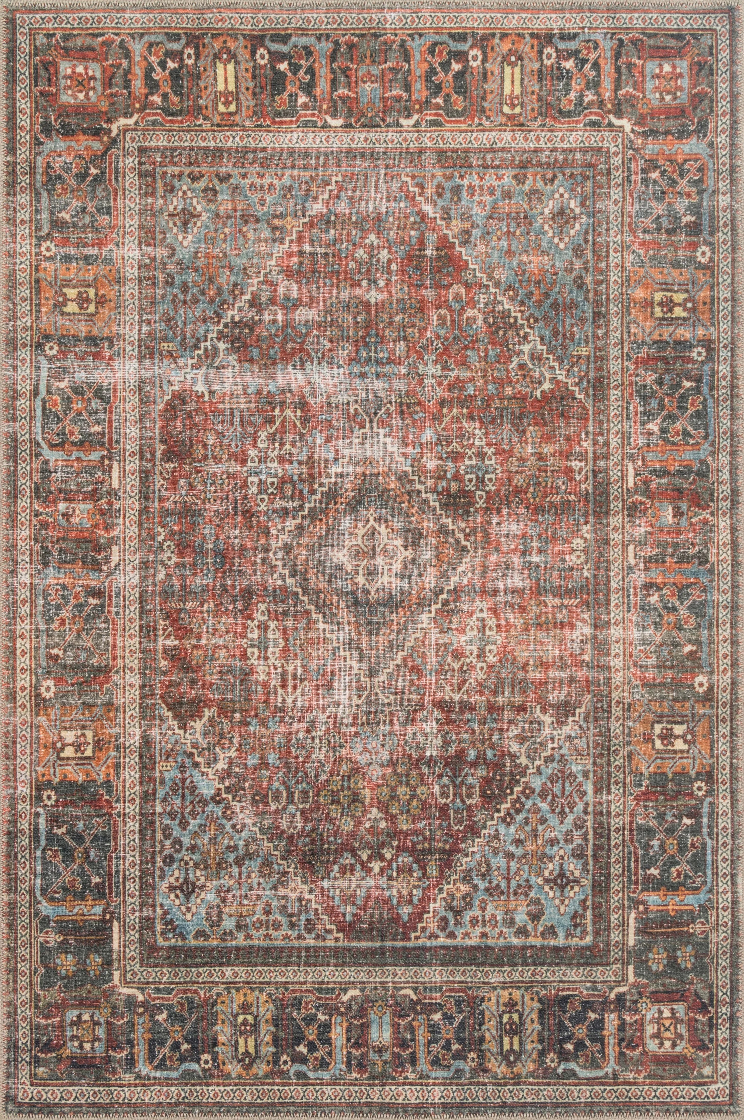 Loloi II Loren Collection LQ-13 Brick / Midnight Oriental Area Rug 5'-0" x 7'-6" - Walmart.com | Walmart (US)