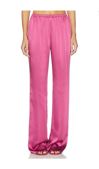 SEROYA Lillian Satin Pant in Blush. - size XXS | Revolve Clothing (Global)