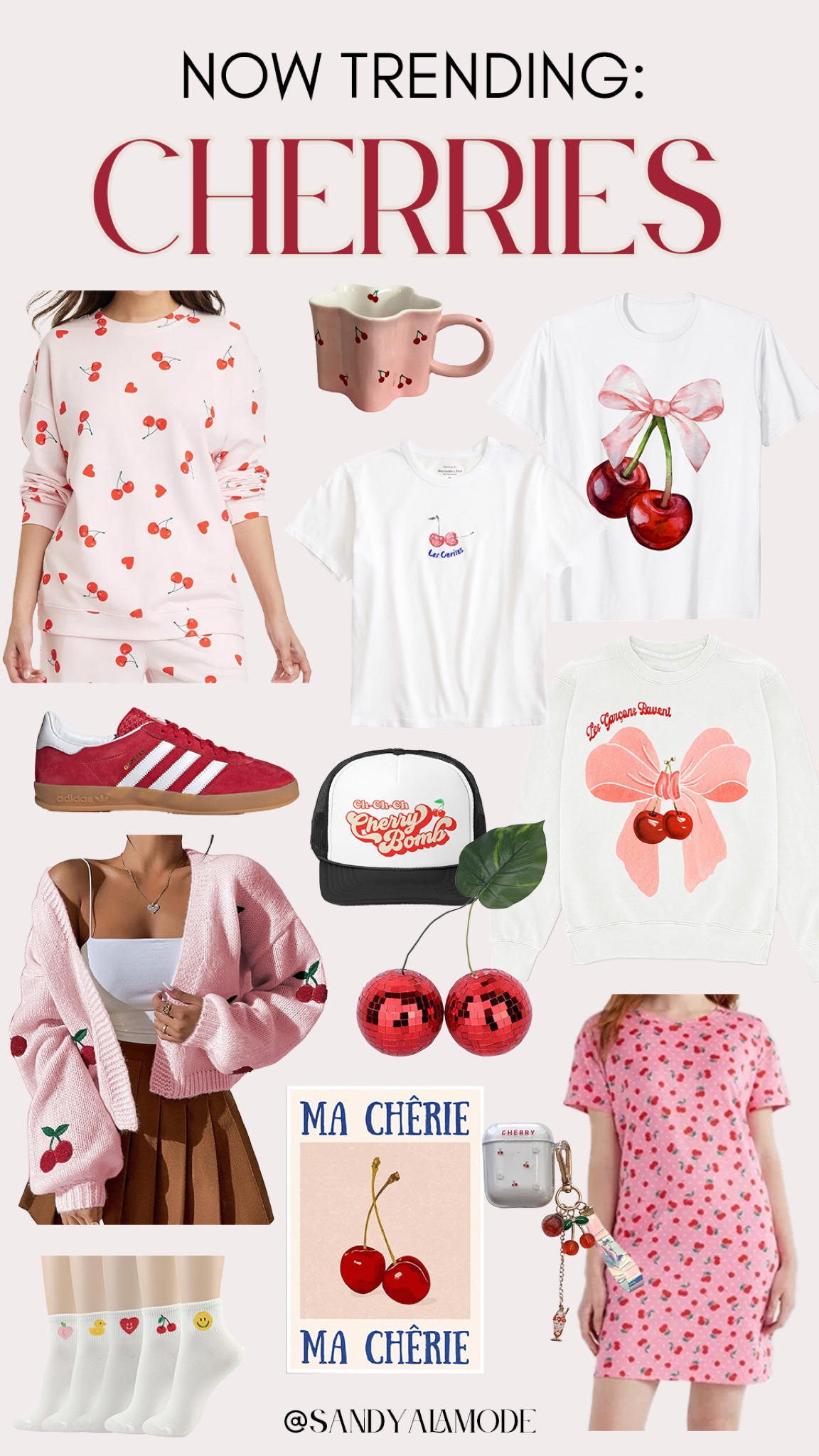 Cherries | cherry trend | cherry graphic pullover | cherry graphic tee | cherry decor | cherry cardigan | cherry pajamas | cherry mug | cherry baseball cap | cherry art print | cute cherry style 

#LTKfindsunder100 #LTKstyletip #LTKSeasonal