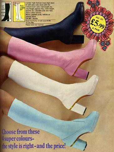 Giclee Painting: 1970s UK Platform Boots Catalogue/Brochure Plate, 12x | Allposters.com