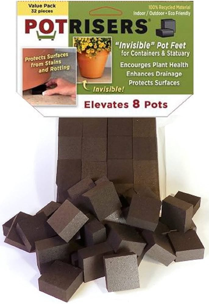 Potrisers (Standard Size -32 Pack) - Invisible Pot Feet to Elevate up to 8 Flower Plant Planters ... | Amazon (US)