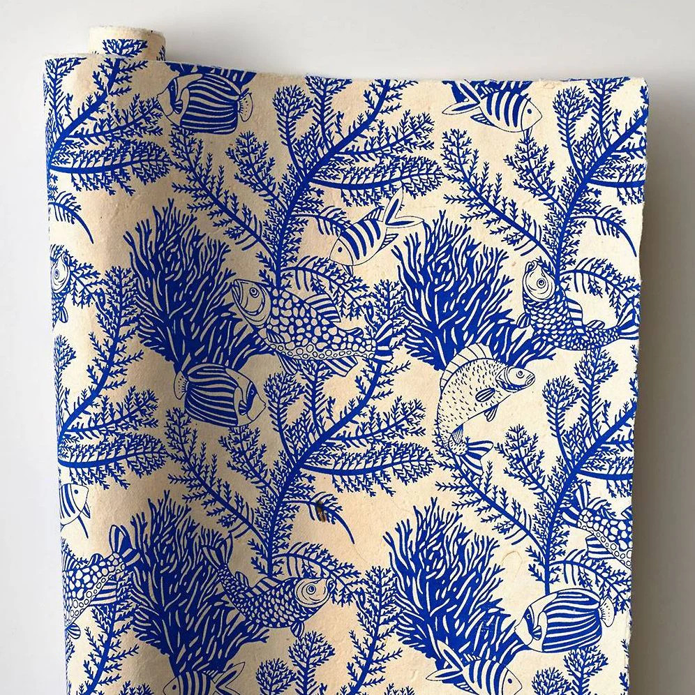 Sea Life On Blue Handmade Paper | Paper Source