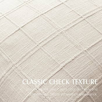 Foindtower Set of 2 Decorative Linen Check Throw Pillow Covers Neutral Farmhouse Vintage Cushion ... | Amazon (US)