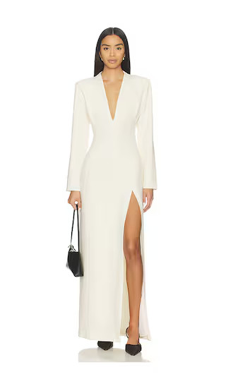 Lovise Polished Crepe Maxi Dress in Ivory | Revolve Clothing (Global)