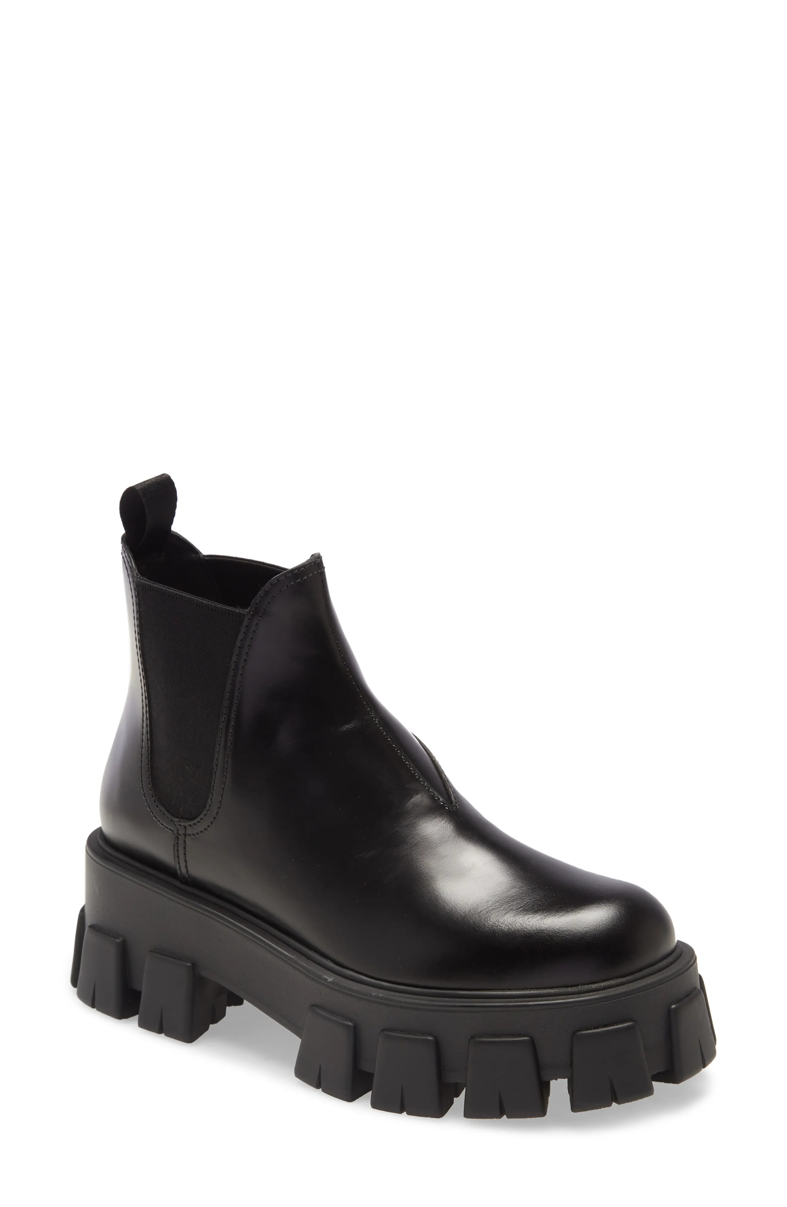 Women's Prada Lug Chelsea Boot, Size 5US - Black | Nordstrom