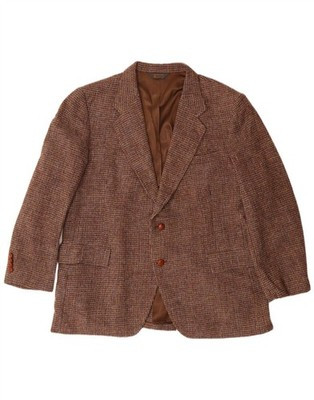 KUPPENHEIMER Mens Harris Tweed Blazer Jacket UK 40 Large Brown Houndstooth TJ09 | eBay UK