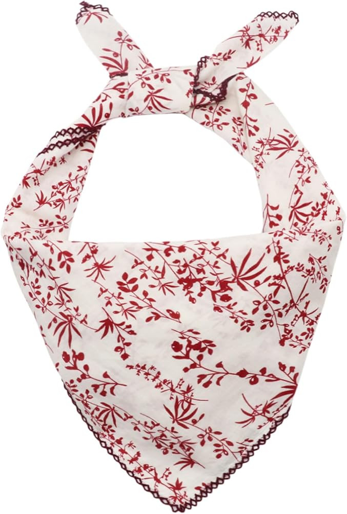 Floral Bandanas for Women Men, 27" x 27" Large Cotton Bandana Headband Head Wraps Hair Scarf for ... | Amazon (US)